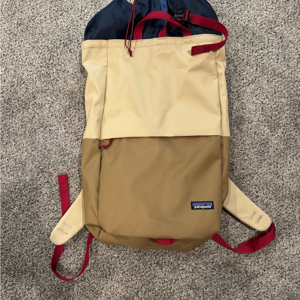 Patagonia Backpack - Blue, Tan, and Red